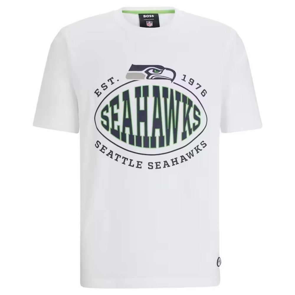 BOSS X NFL Seattle Seahawks White Trap TShirt